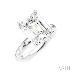 ASHI Emerald Shape Semi-Mount Diamond Engagement Ring 196B7PPFHWG-SM-EM3