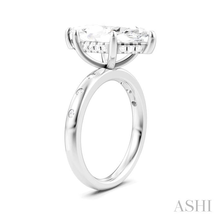 ASHI Marquise Shape Semi-Mount Diamond Engagement Ring 196B7PPFHWG-SM-MQ4