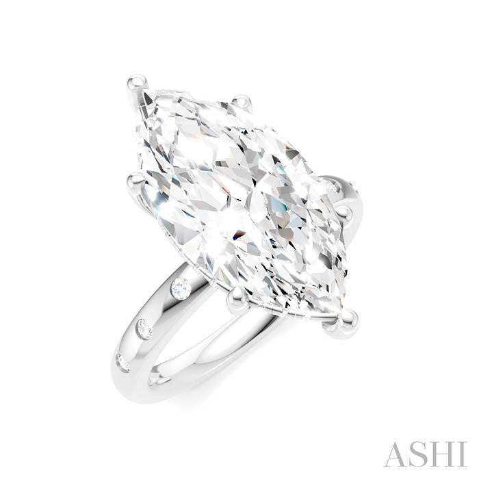 ASHI Marquise Shape Semi-Mount Diamond Engagement Ring 196B7PPFHWG-SM-MQ5