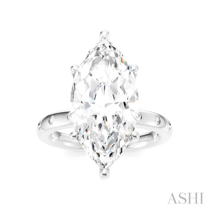 ASHI Marquise Shape Semi-Mount Diamond Engagement Ring 196B7PPFHWG-SM-MQ5