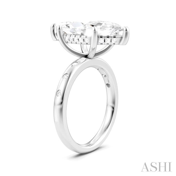 ASHI Marquise Shape Semi-Mount Diamond Engagement Ring 196B7PPFHWG-SM-MQ5