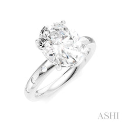 ASHI Oval Shape Semi-Mount Diamond Engagement Ring 196B7PPFHWG-SM-OV3