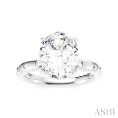 ASHI Oval Shape Semi-Mount Diamond Engagement Ring 196B7PPFHWG-SM-OV3