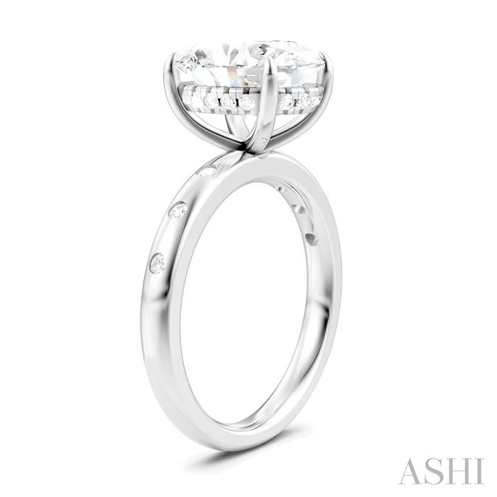 ASHI Oval Shape Semi-Mount Diamond Engagement Ring 196B7PPFHWG-SM-OV4