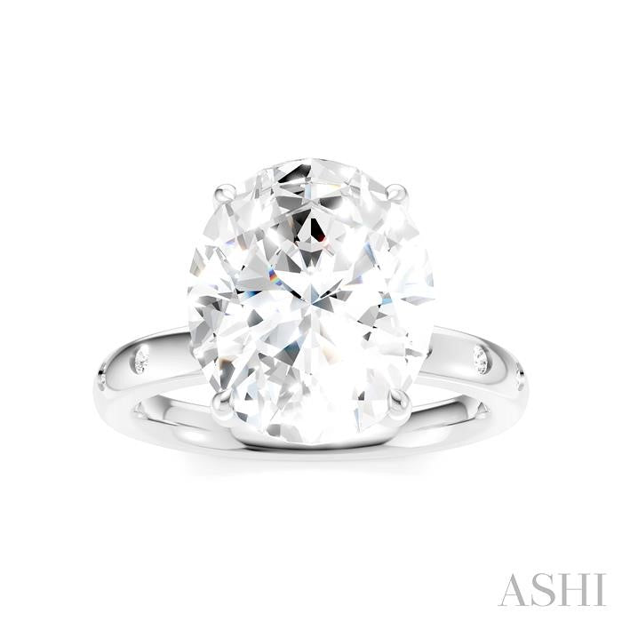 ASHI Oval Shape Semi-Mount Diamond Engagement Ring 196B7PPFHWG-SM-OV5