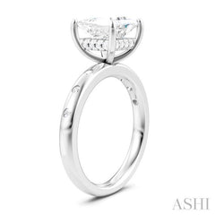 ASHI Princess Shape Semi-Mount Diamond Engagement Ring 196B7PPFHWG-SM-PN2