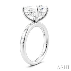 ASHI Princess Shape Semi-Mount Diamond Engagement Ring 196B7PPFHWG-SM-PN3