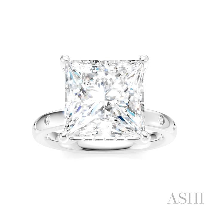 ASHI Princess Shape Semi-Mount Diamond Engagement Ring 196B7PPFHWG-SM-PN5