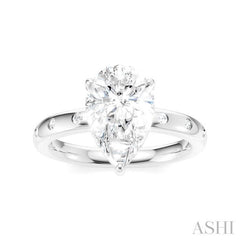 ASHI Pear Shape Semi-Mount Diamond Engagement Ring 196B7PPFHWG-SM-PR2