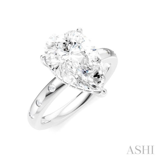 ASHI Pear Shape Semi-Mount Diamond Engagement Ring 196B7PPFHWG-SM-PR3