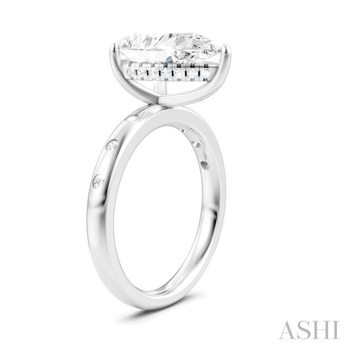 ASHI Pear Shape Semi-Mount Diamond Engagement Ring 196B7PPFHWG-SM-PR3