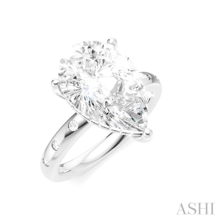 ASHI Pear Shape Semi-Mount Diamond Engagement Ring 196B7PPFHWG-SM-PR4