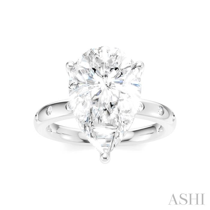 ASHI Pear Shape Semi-Mount Diamond Engagement Ring 196B7PPFHWG-SM-PR4