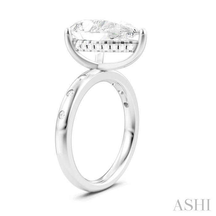 ASHI Pear Shape Semi-Mount Diamond Engagement Ring 196B7PPFHWG-SM-PR4