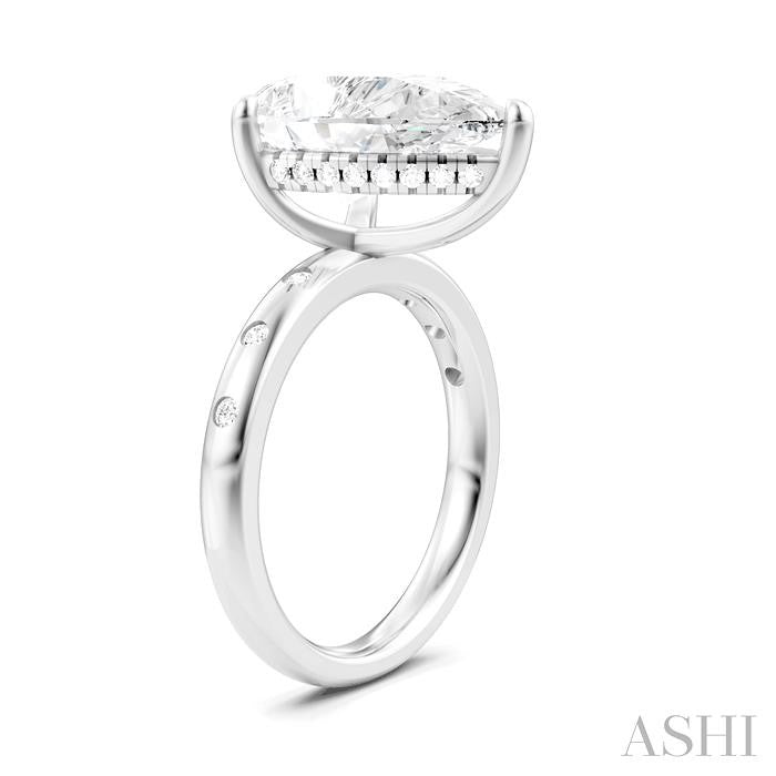 ASHI Pear Shape Semi-Mount Diamond Engagement Ring 196B7PPFHWG-SM-PR5