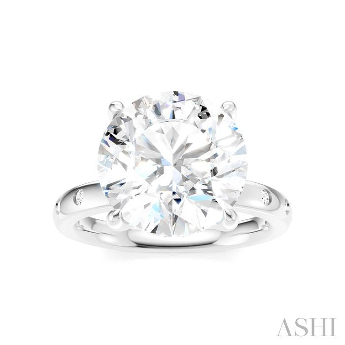 ASHI Round Shape Semi-Mount Diamond Engagement Ring 196B7PPFHWG-SM-RD5