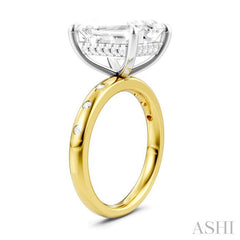 ASHI Emerald Shape Semi-Mount Diamond Engagement Ring 196B7PPFHYW-SM-EM4