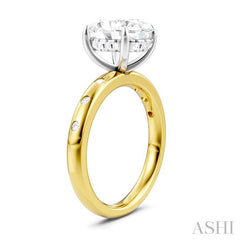 ASHI Oval Shape Semi-Mount Diamond Engagement Ring 196B7PPFHYW-SM-OV3