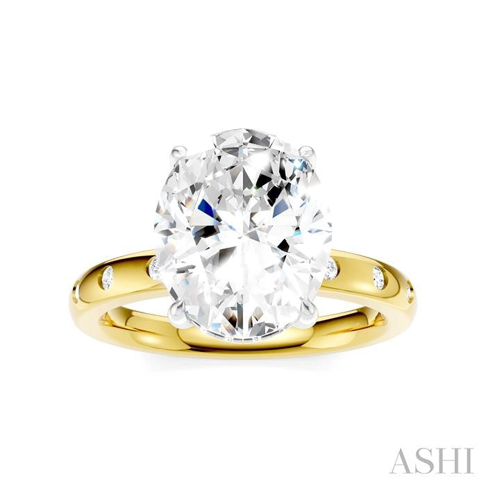 ASHI Oval Shape Semi-Mount Diamond Engagement Ring 196B7PPFHYW-SM-OV4