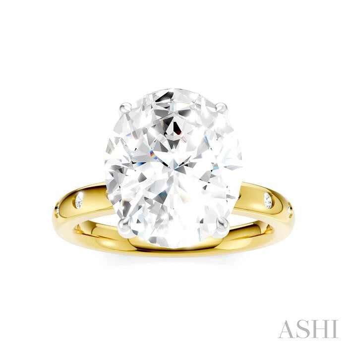 ASHI Oval Shape Semi-Mount Diamond Engagement Ring 196B7PPFHYW-SM-OV5