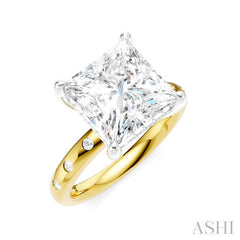 ASHI Princess Shape Semi-Mount Diamond Engagement Ring 196B7PPFHYW-SM-PN4