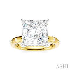 ASHI Princess Shape Semi-Mount Diamond Engagement Ring 196B7PPFHYW-SM-PN4