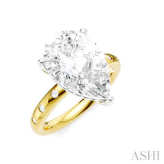 ASHI Pear Shape Semi-Mount Diamond Engagement Ring 196B7PPFHYW-SM-PR4