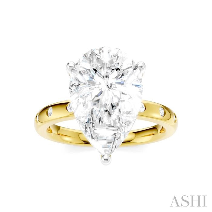 ASHI Pear Shape Semi-Mount Diamond Engagement Ring 196B7PPFHYW-SM-PR4