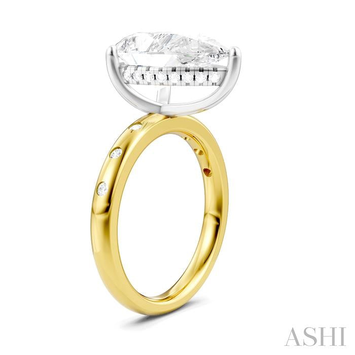 ASHI Pear Shape Semi-Mount Diamond Engagement Ring 196B7PPFHYW-SM-PR4