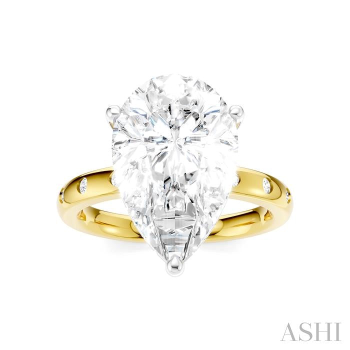 ASHI Pear Shape Semi-Mount Diamond Engagement Ring 196B7PPFHYW-SM-PR5