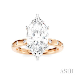 ASHI Marquise Shape Semi-Mount Diamond Engagement Ring 196B8PPFHPW-SM-MQ3