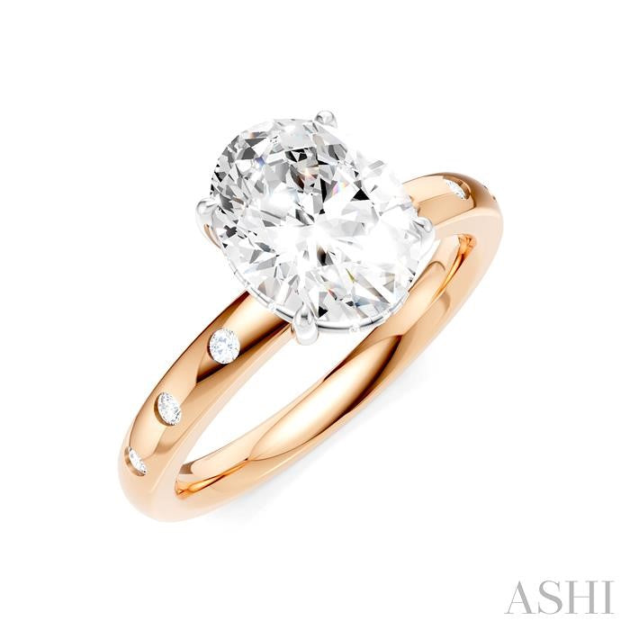 ASHI Oval Shape Semi-Mount Diamond Engagement Ring 196B8PPFHPW-SM-OV2