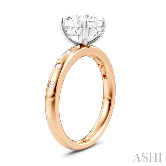 ASHI Oval Shape Semi-Mount Diamond Engagement Ring 196B8PPFHPW-SM-OV2