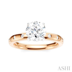 ASHI Round Shape Semi-Mount Diamond Engagement Ring 196B8PPFHPW-SM-RD1