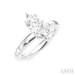 ASHI Marquise Shape Semi-Mount Diamond Engagement Ring 196B8PPFHWG-SM-MQ1