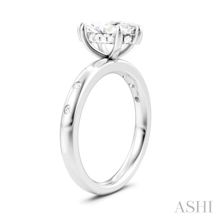 ASHI Marquise Shape Semi-Mount Diamond Engagement Ring 196B8PPFHWG-SM-MQ1