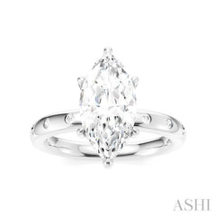 ASHI Marquise Shape Semi-Mount Diamond Engagement Ring 196B8PPFHWG-SM-MQ2