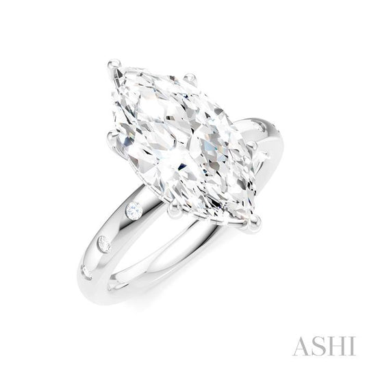 ASHI Marquise Shape Semi-Mount Diamond Engagement Ring 196B8PPFHWG-SM-MQ3