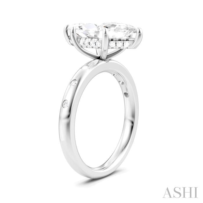 ASHI Marquise Shape Semi-Mount Diamond Engagement Ring 196B8PPFHWG-SM-MQ3
