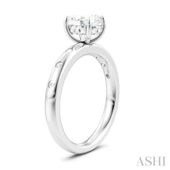 ASHI Oval Shape Semi-Mount Diamond Engagement Ring 196B8PPFHWG-SM-OV1