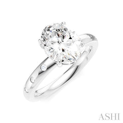 ASHI Oval Shape Semi-Mount Diamond Engagement Ring 196B8PPFHWG-SM-OV2