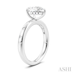 ASHI Pear Shape Semi-Mount Diamond Engagement Ring 196B8PPFHWG-SM-PR1