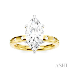 ASHI Marquise Shape Semi-Mount Diamond Engagement Ring 196B8PPFHYW-SM-MQ2