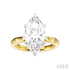 ASHI Marquise Shape Semi-Mount Diamond Engagement Ring 196B8PPFHYW-SM-MQ3