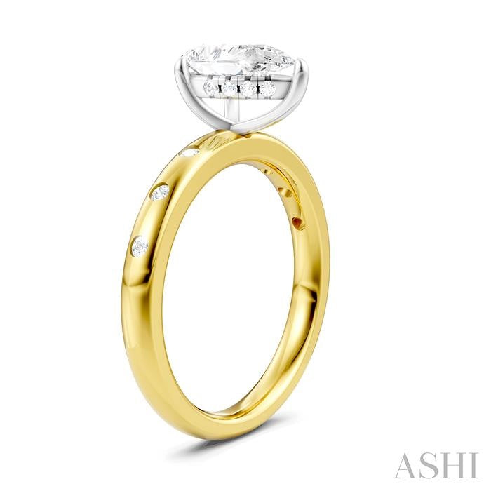 ASHI Pear Shape Semi-Mount Diamond Engagement Ring 196B8PPFHYW-SM-PR1