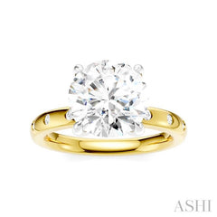 ASHI Round Shape Semi-Mount Diamond Engagement Ring 196B8PPFHYW-SM-RD3