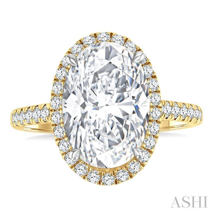 ASHI Oval Shape Semi-Mount Halo Diamond Engagement Ring 197A3PPFHYG-SM-OV2