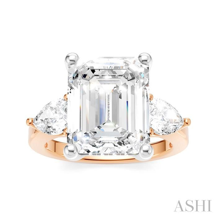 ASHI Emerald Shape Semi-Mount Diamond Engagement Ring 198A1PPFHPW-SM-EM4