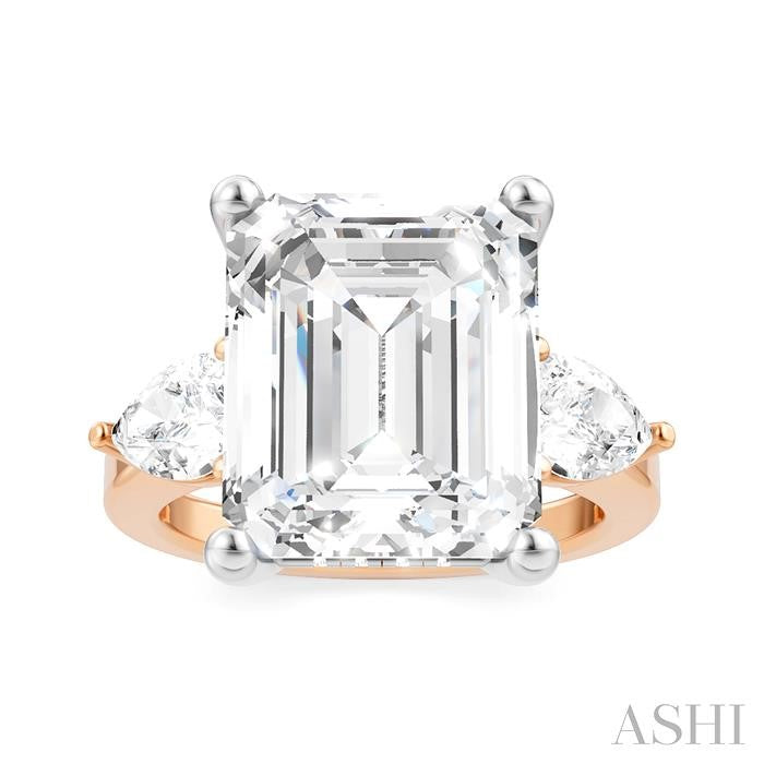 ASHI Emerald Shape Semi-Mount Diamond Engagement Ring 198A1PPFHPW-SM-EM5