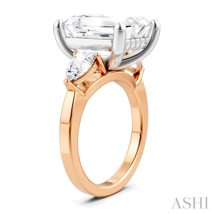 ASHI Emerald Shape Semi-Mount Diamond Engagement Ring 198A1PPFHPW-SM-EM5